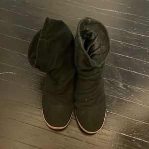 Steven Madden Black Slouch Suede Booties
